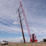 Pawnee Smokey Hills crews working on steel poles